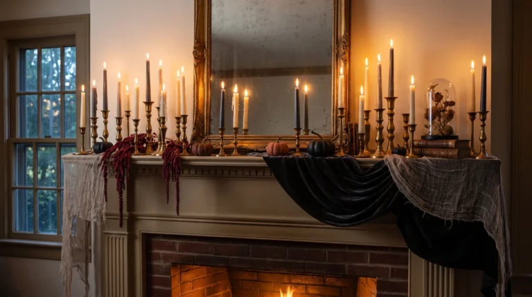 Halloween mantel decor