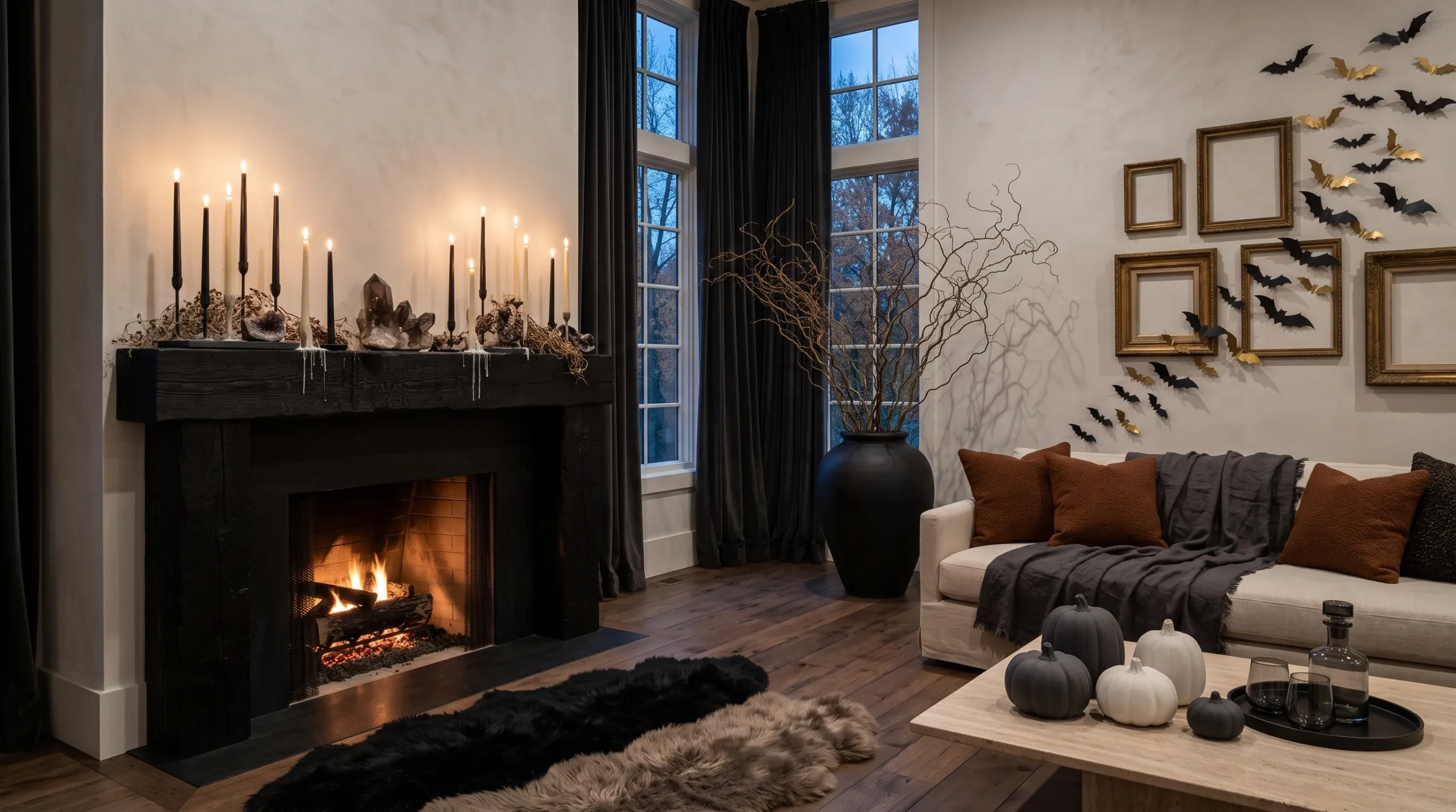 Halloween living room decor