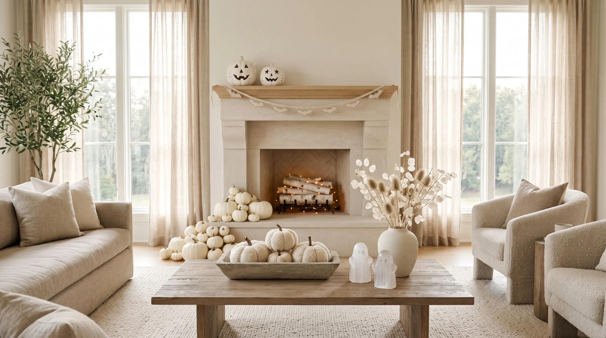 Neutral Halloween decor