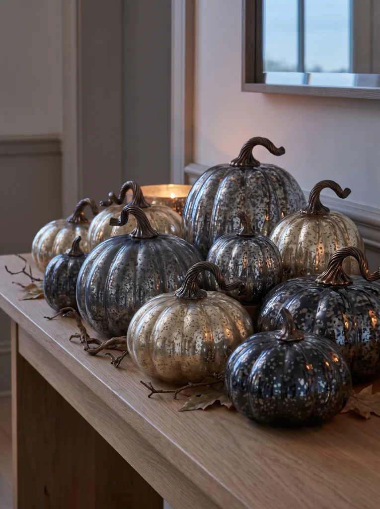 Antiqued Mercury Glass Gourd Clusters