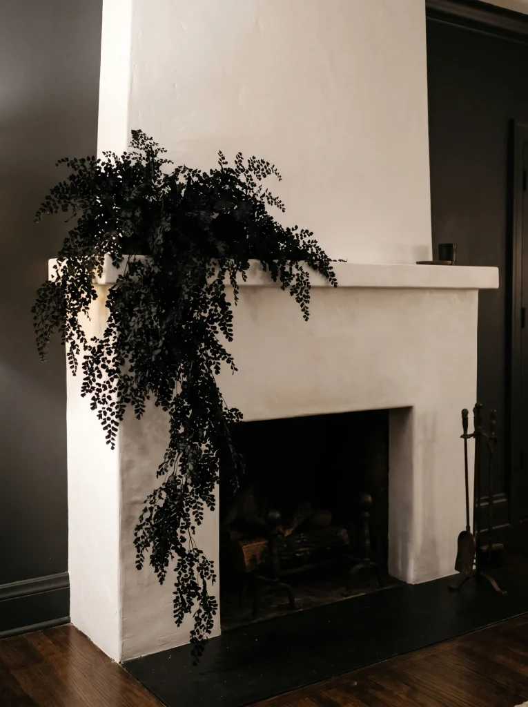 Asymmetrical Cascade of Preserved Black Maidenhair Ferns