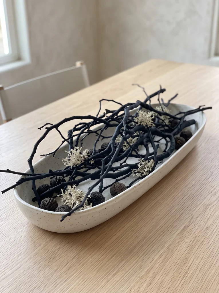 Charcoal Painted Twig Centerpiece