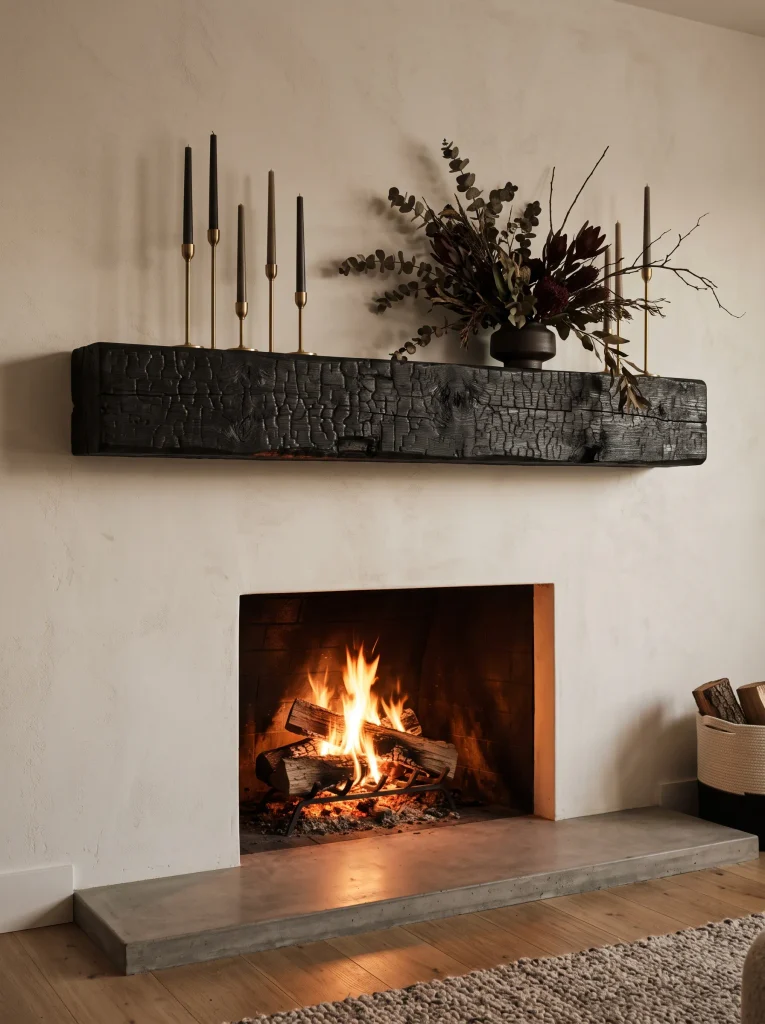 Charred Timber Fireplace Mantels