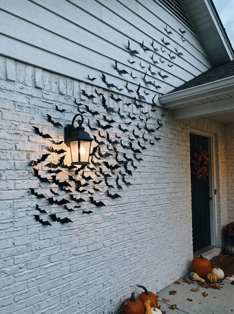 Creeping Matte Black Paper Bat Swarm