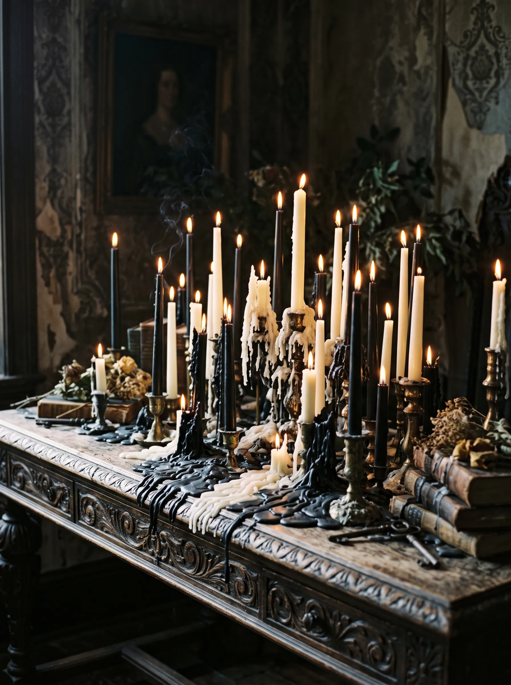 Dripping Wax Candle Assemblage