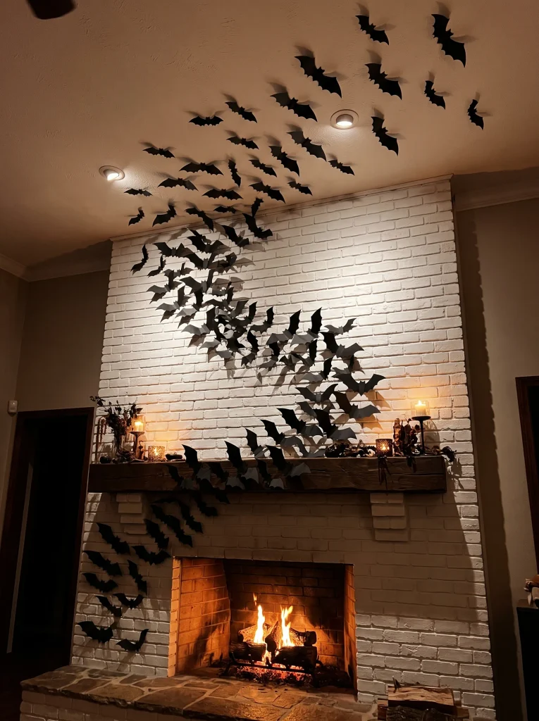 Dynamic Cardstock Bat Swarm