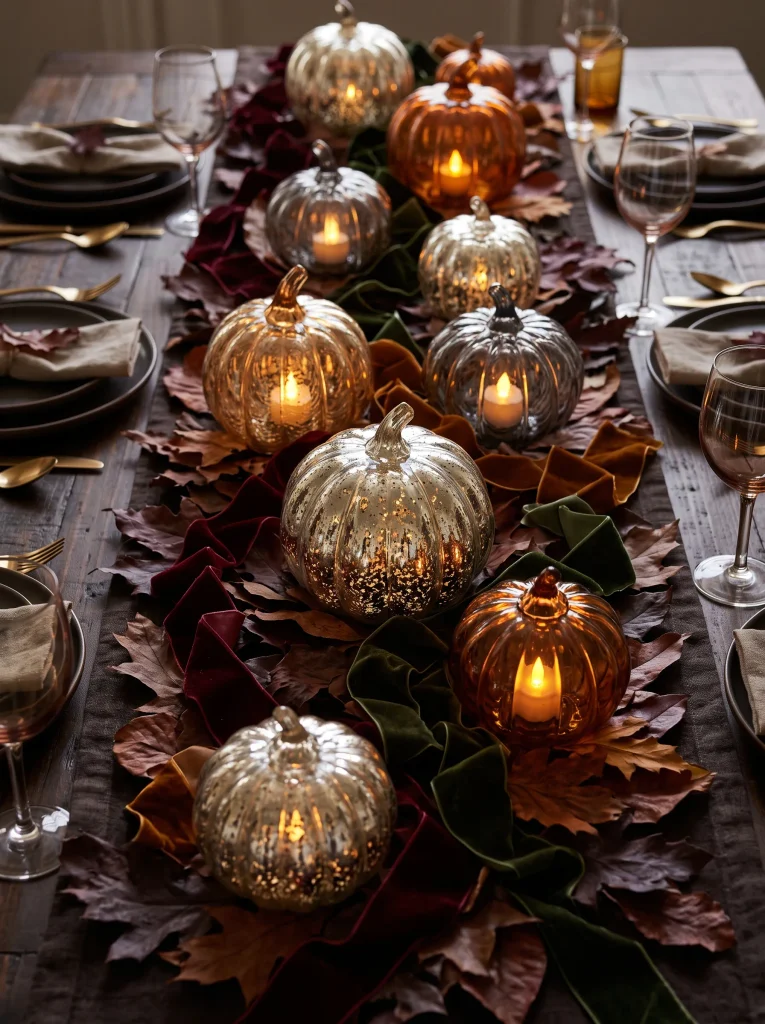 Etched Glass Pumpkin Luminaries