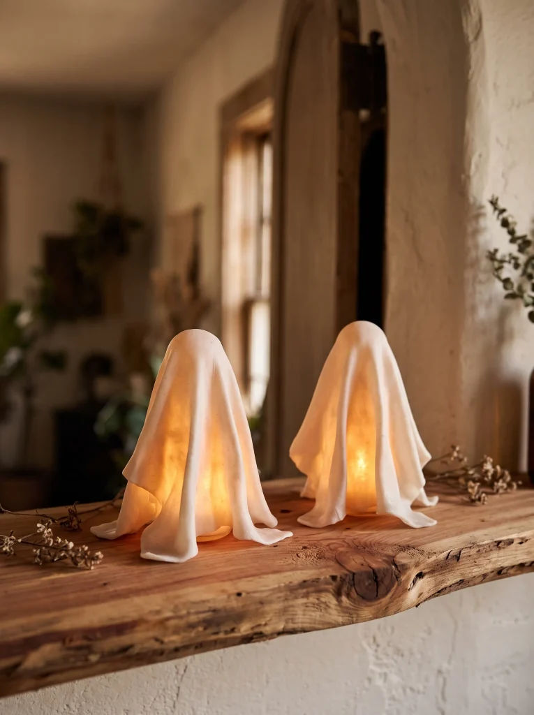 Faux Alabaster Ghost Candle Holders