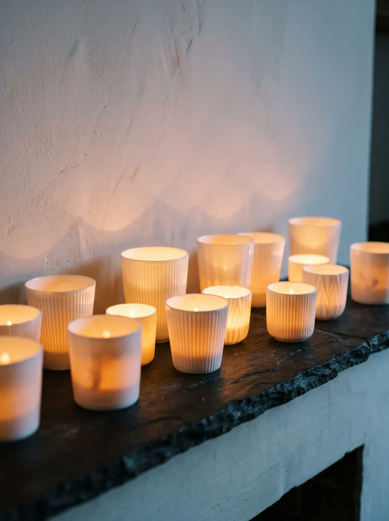 Fluted Bone China Votive Clusters