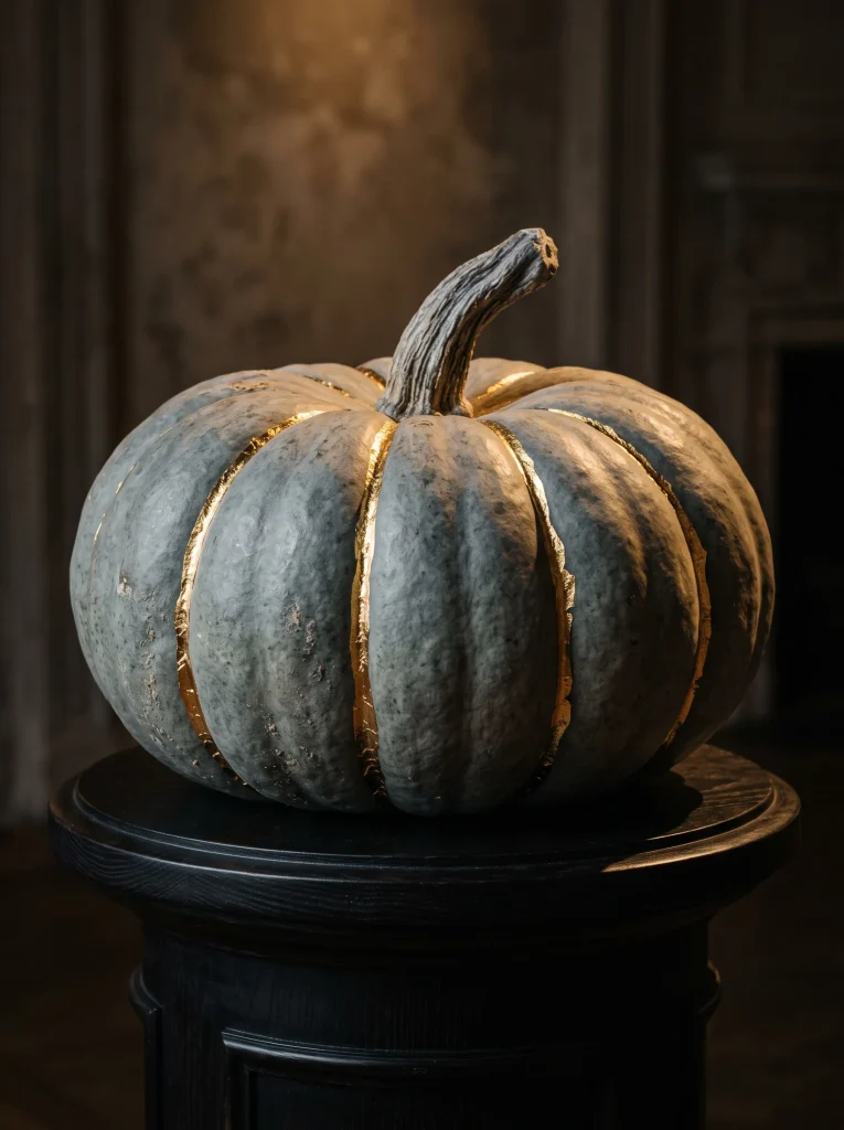 Gilded Gold Leaf Crevices on Muted Gourds