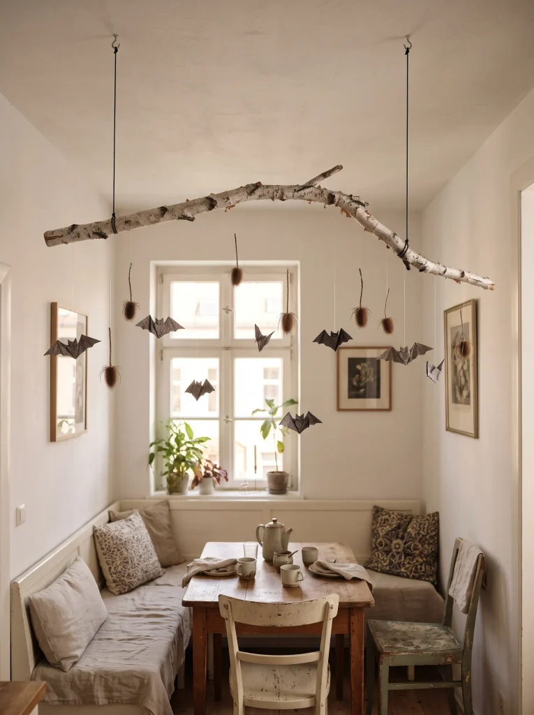 Hanging Branch Mobile Suspended from Ceiling Hooks