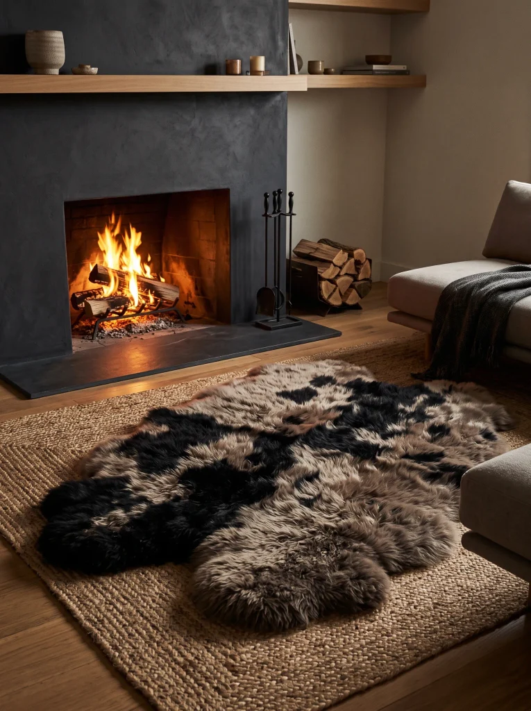 Layered Faux Fur Hearth Throws