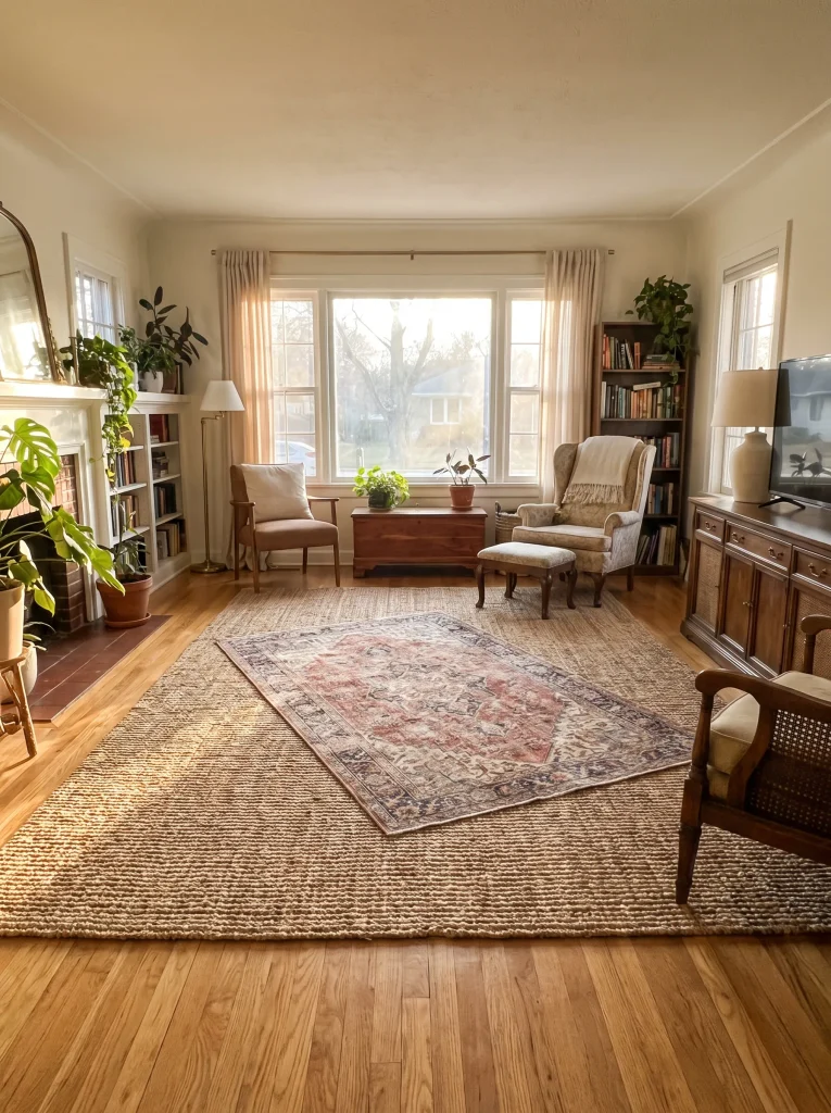 Layered Neutral Area Rugs