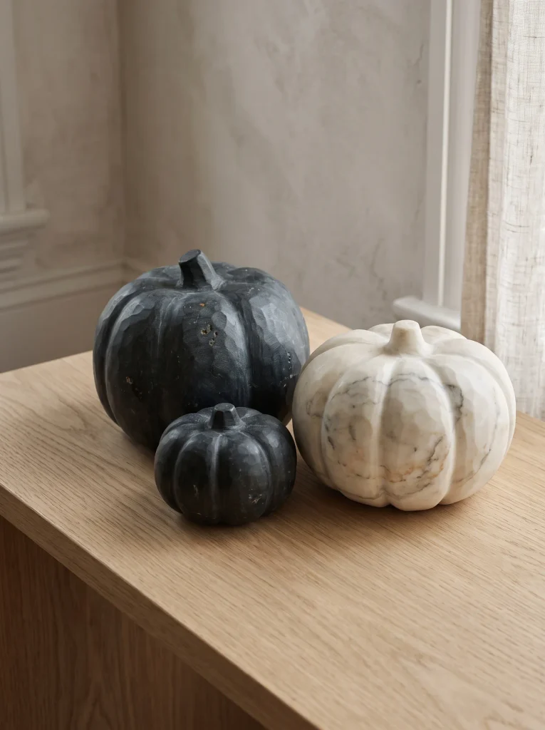 Matte Charcoal Alabaster Pumpkins