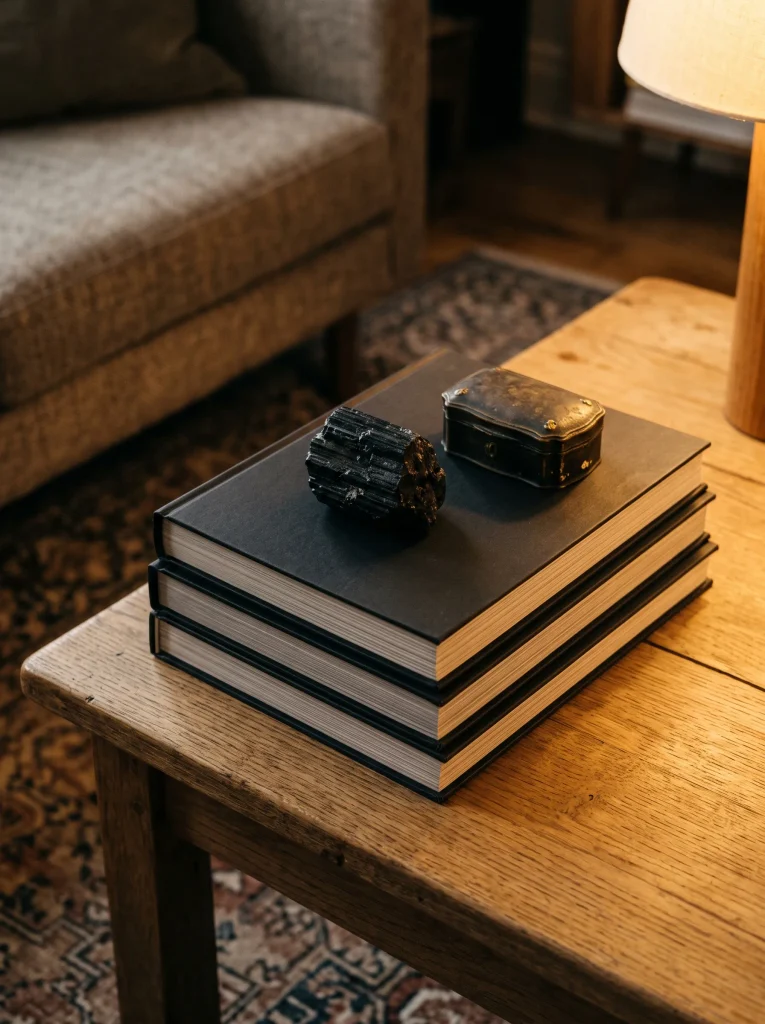 Monochromatic Coffee Table Book Tower