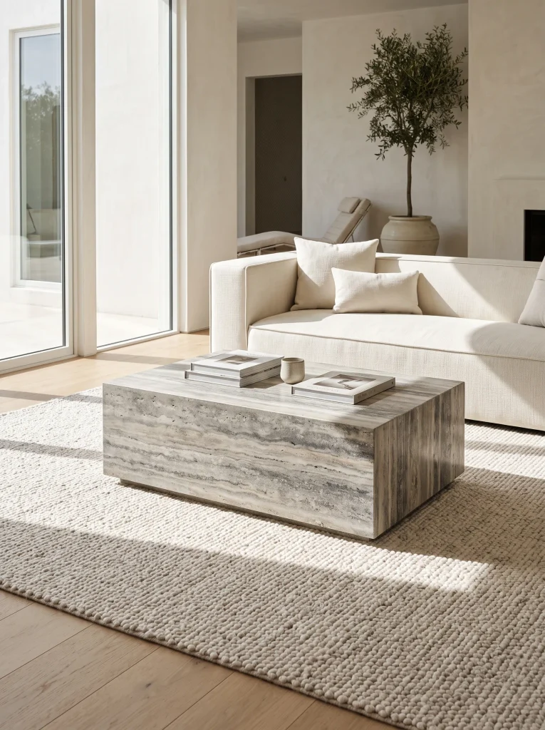Monolithic Stone Block Table
