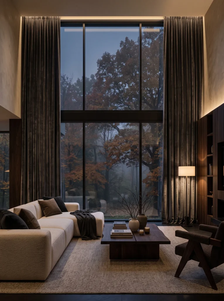 Moody Charcoal Velvet Drapes