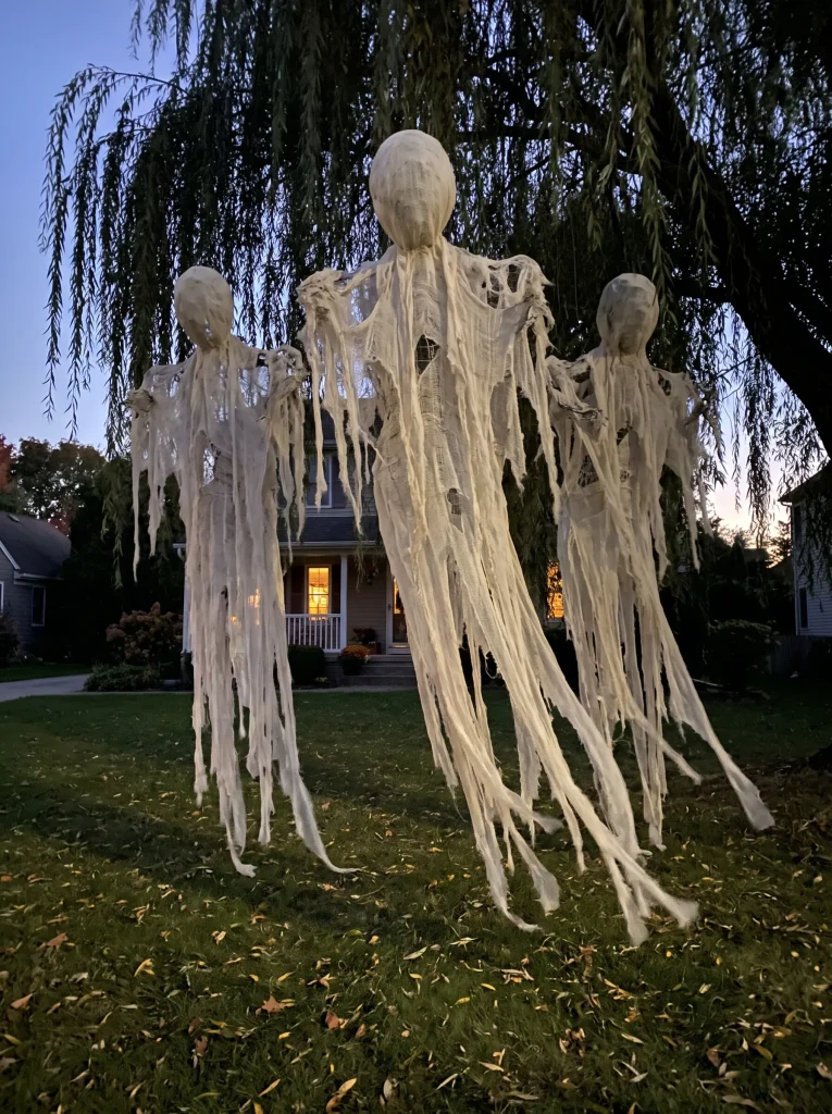 Oversized Floating Gossamer Willow Silhouettes