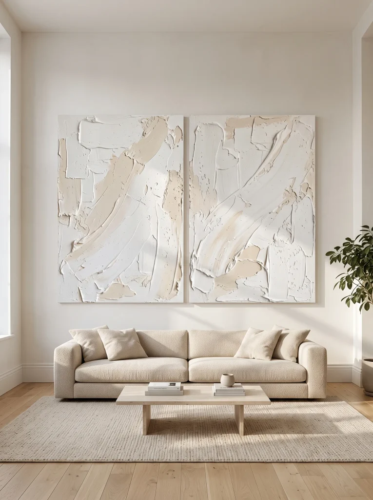 Oversized Frameless Canvas Diptych