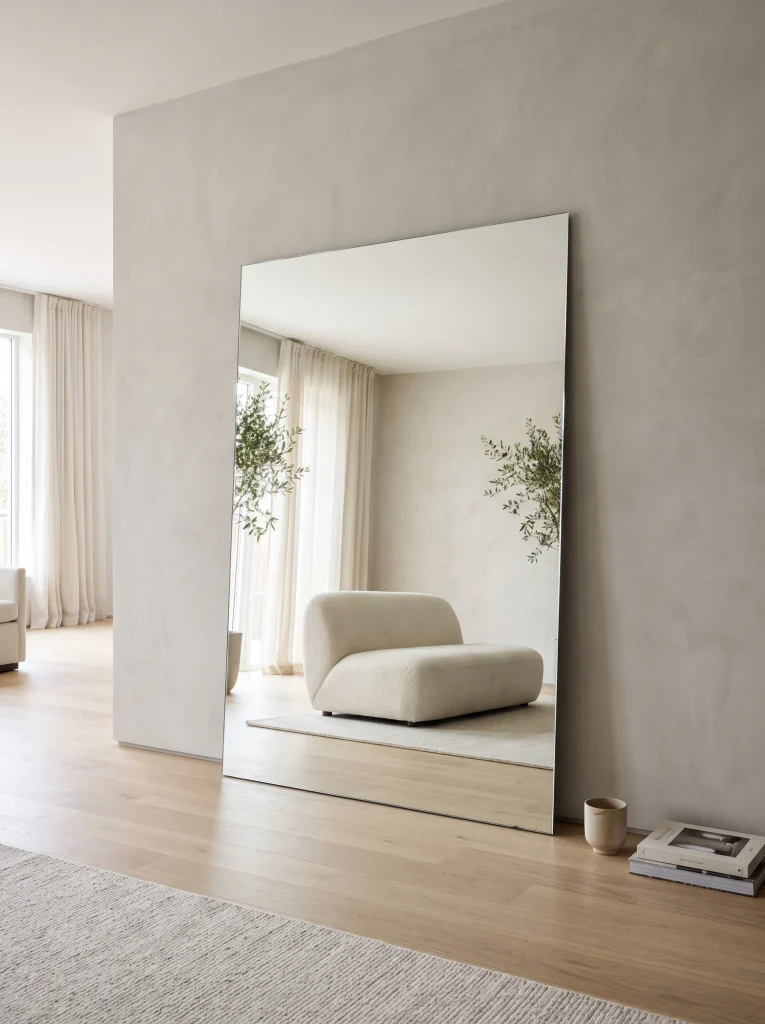 Oversized Frameless Low Mirror