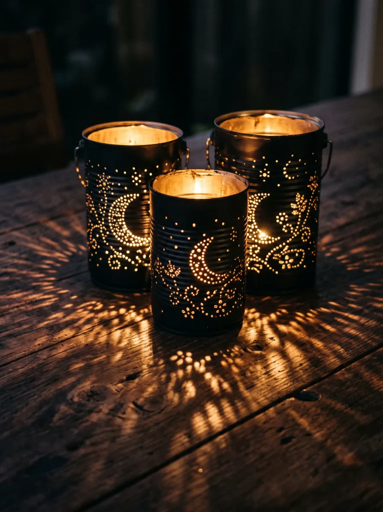 Punched Tin Starburst Lanterns