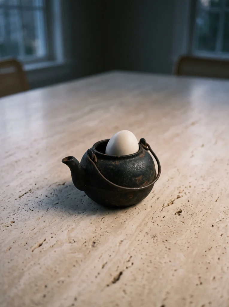 Single Cast-Iron Cauldron Vessel