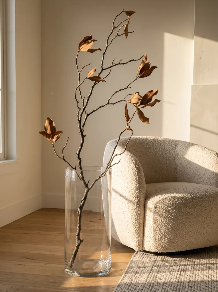 Skeletal Magnolia Leaf Branch