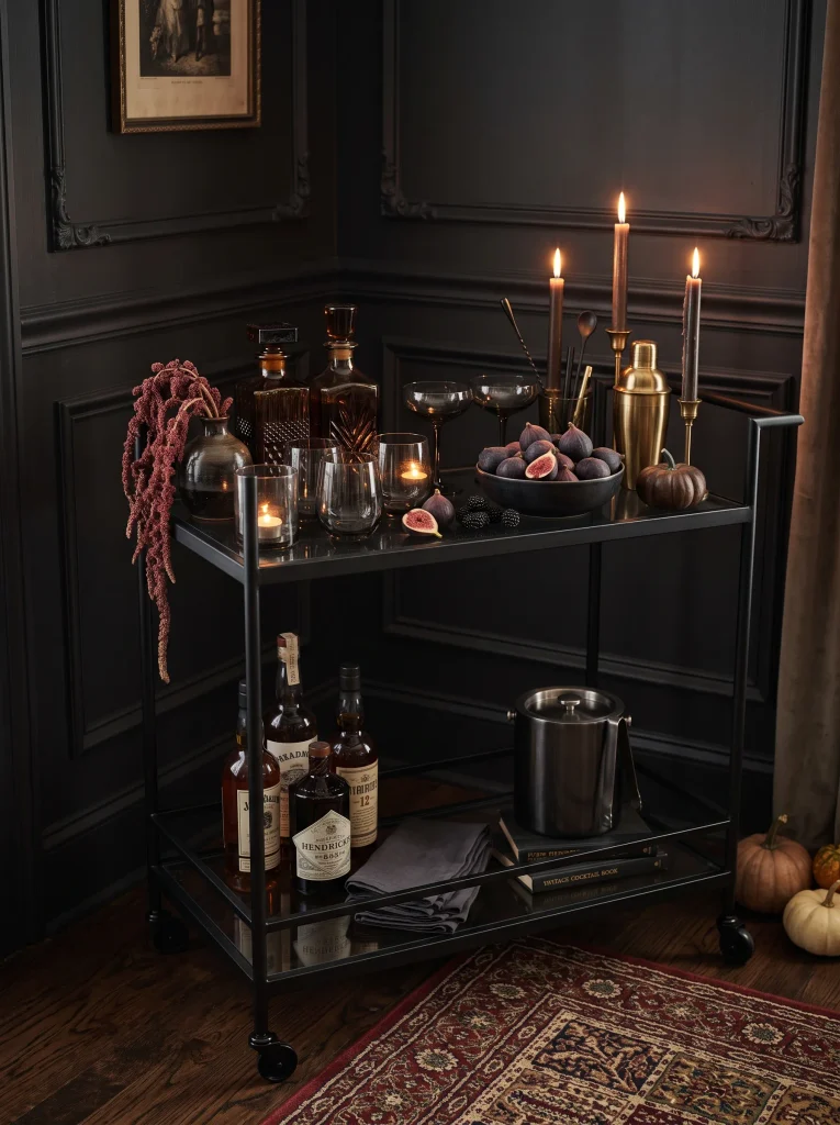 Smoky Ombré Bar Cart Vignette