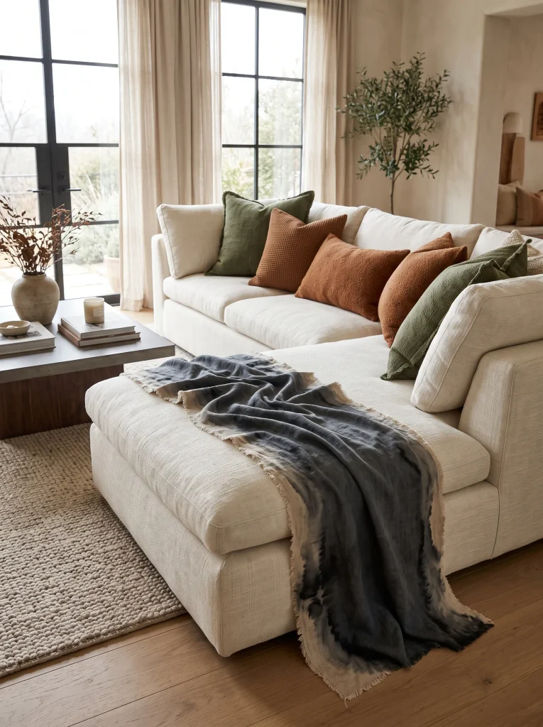 Smoky Ombré Linen Sofa Runners