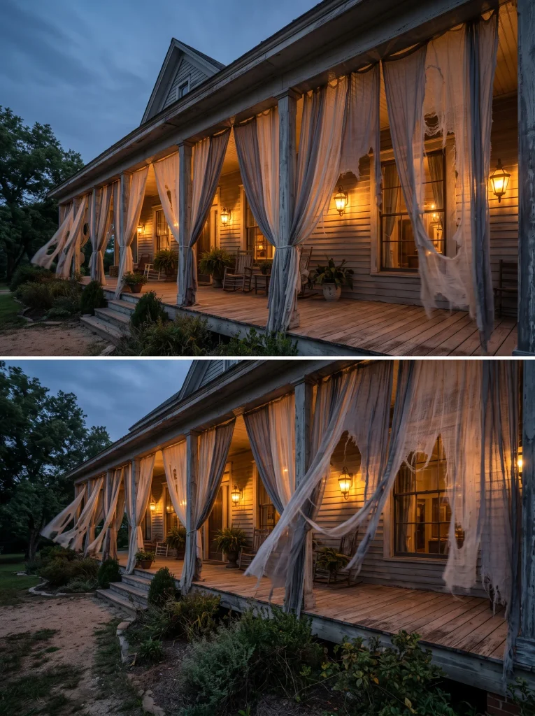Spectral Gauze Porch Drapes