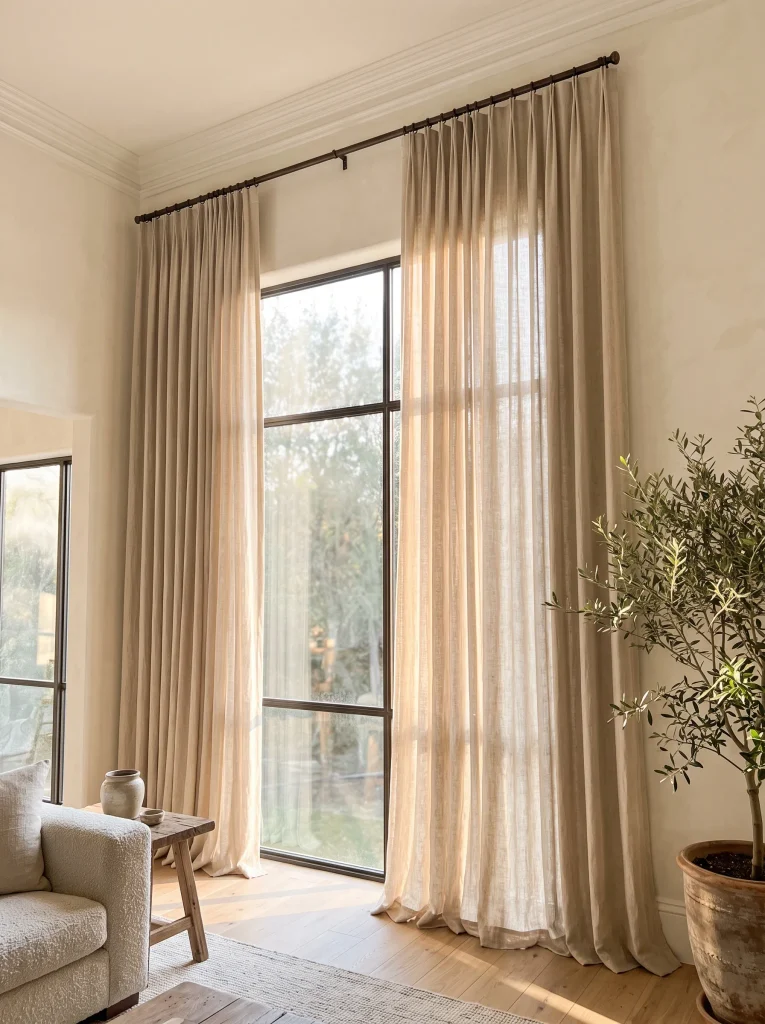 Step 2: Hang Window Treatments High and Wide