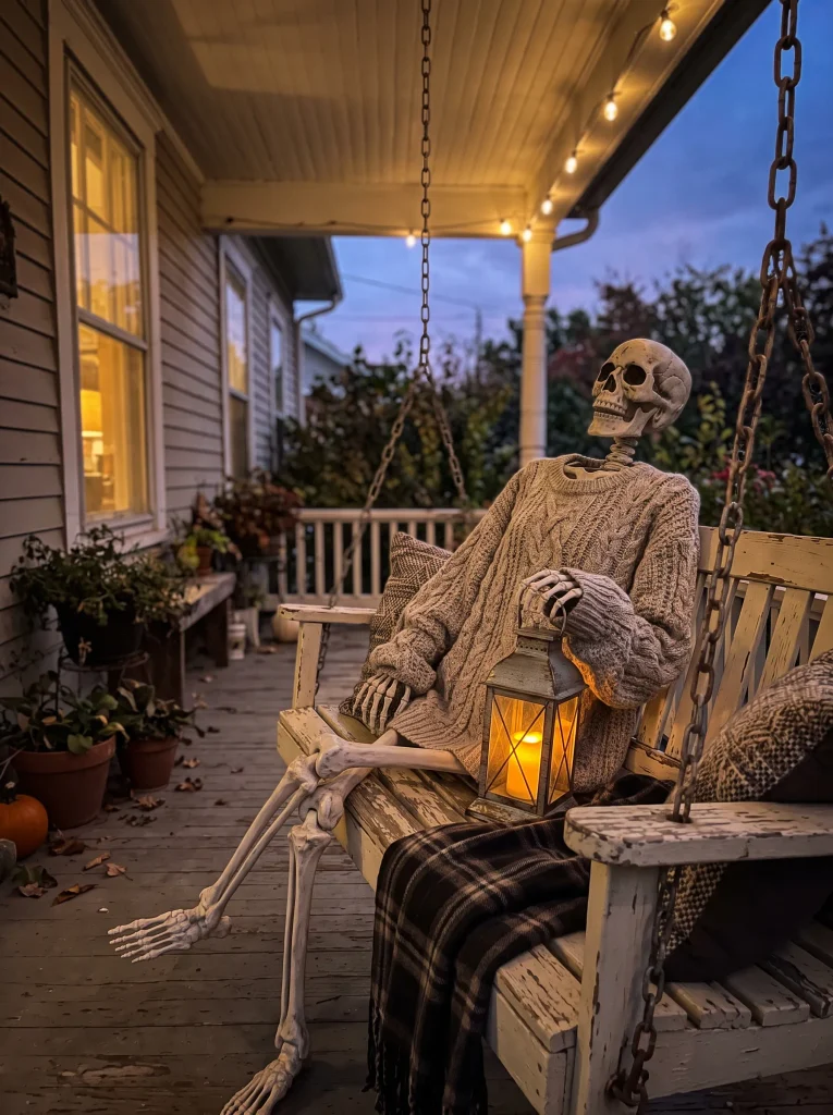 Suspended Metal Skeleton Swing
