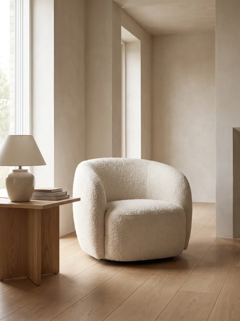 Textured Bouclé Accent Chairs